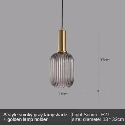 Modern Pendant Lights Gray Glass LED Nordic Restaurant Hanging Lighting (WH-GP-42)