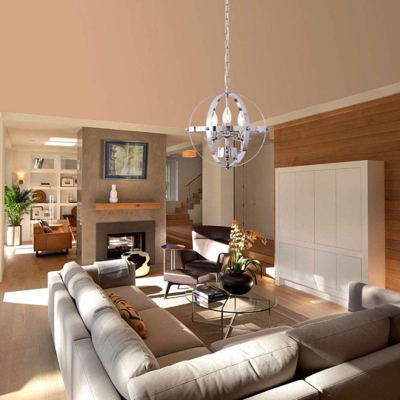 Spherical Chandelier Chain Light Indoor Creative Metal Round Hanging Lamp Retro Vintage Chandelier (WH-VP-62)