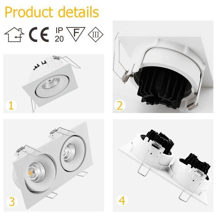 Hot Sale High Brightness White COB 2X13.9W LED Downlight