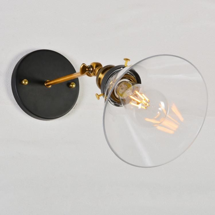 Retao Design Brass Bedroom Decorative Glass Wall Lamp