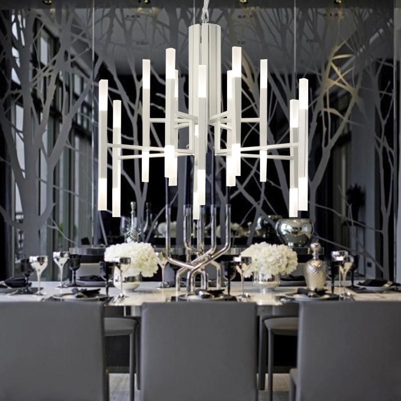 Gold Metal Lamp LED Modern Big Projector Chandelier