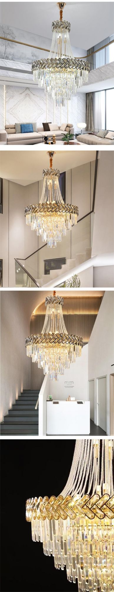 Modern Crystal Chandelier Lighting High Quality Gold LED Hanging Lamp for Living Room Bedroom Staircase Indoor Lighting