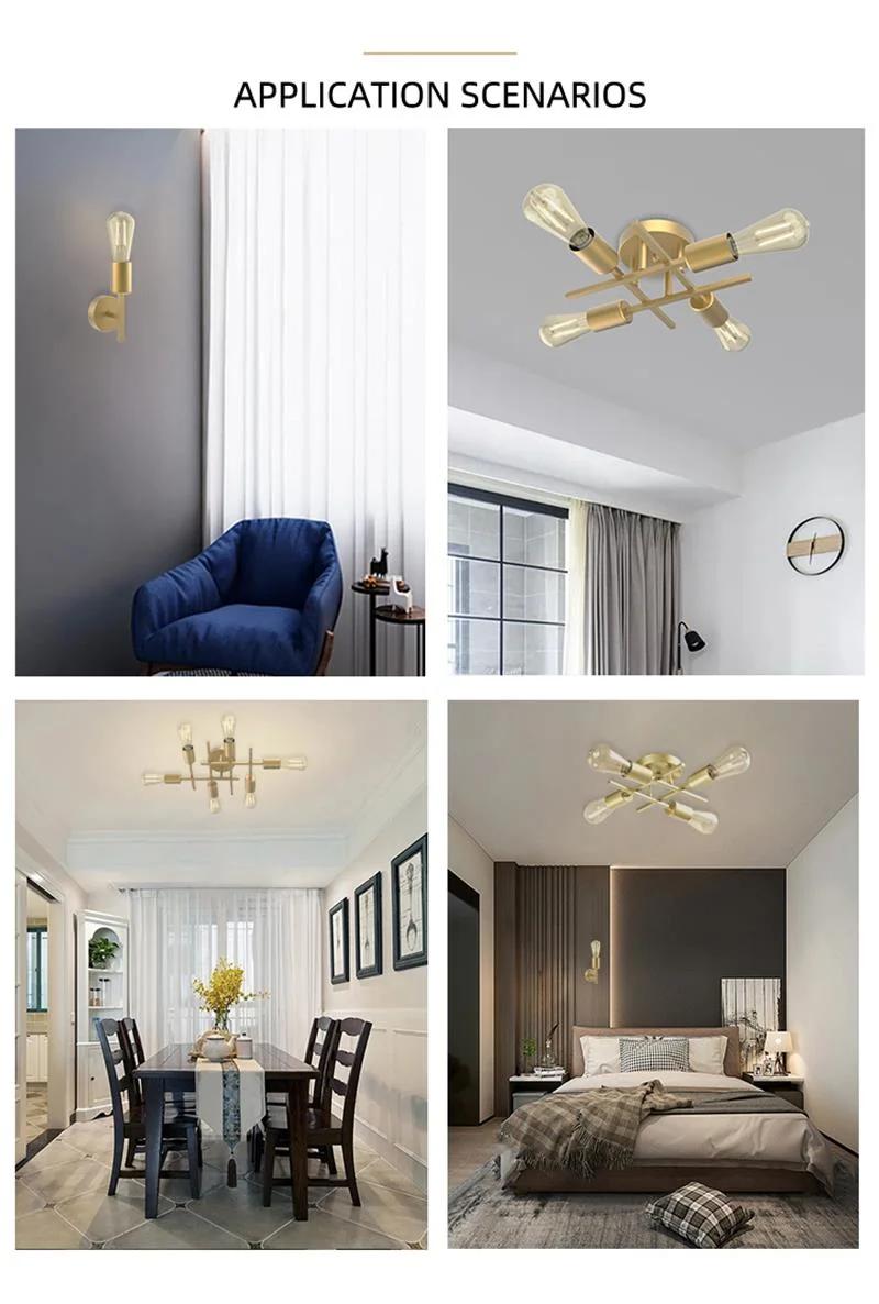 Luxury Modern LED Light Iron Bedroom Glossy Gold Living Room Ceiling Light