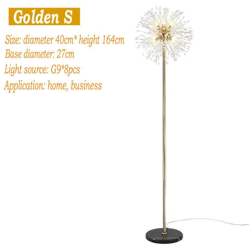 Dandelion Floor Lamp DIY Fireworks LED Lights Gold Chrome Crystal Floor Lamp (WH-MFL-86)