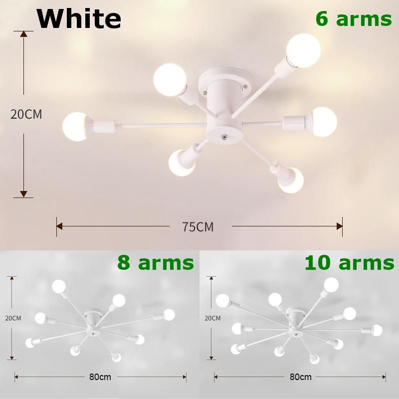 Retro Spider Chandelier 6/8/10 Sockets Lighting Vintage Dining Room Living Room Black Chandelier (WH-VP-56)