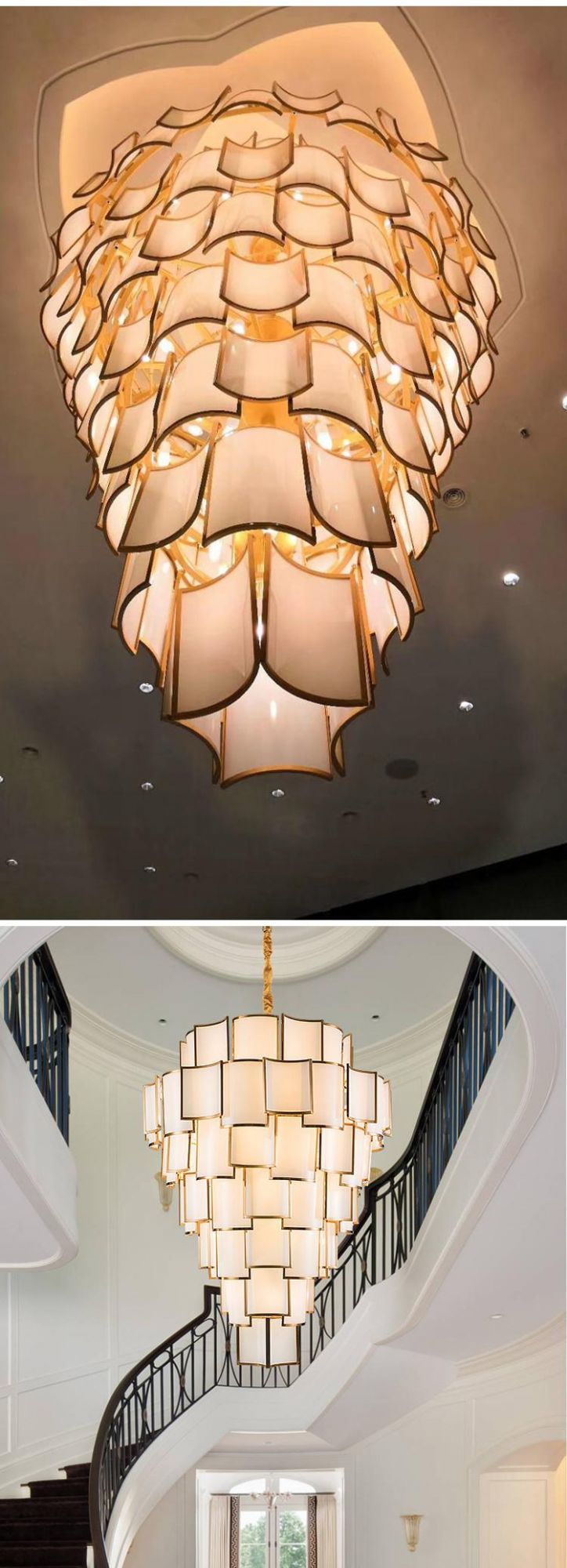 Large Lamp Bedroom Stair Living Room Hanging Modern Luxury Crystal LED Chandelier Light