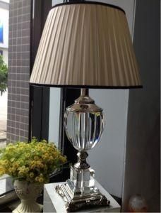 Phine 90222 Clear Crystal Table Lamp with Fabric Shade