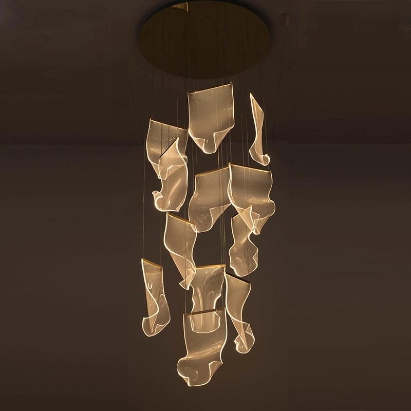Artistic Stair Lamp Large Pendant Lamp Chandelier Hotel Lobby Lamp Chandelier