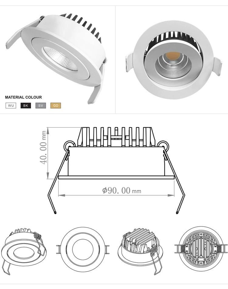 10W 15W LED Dimmable Spot Lamp Lighting Recessed LED Downlight