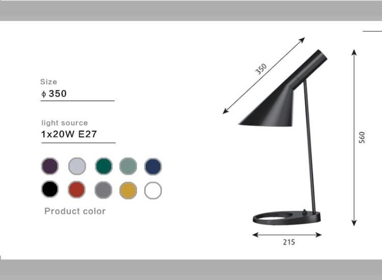 Jlt-7088 Modern Simple Adjustable Head Aj Table Desk Lamp