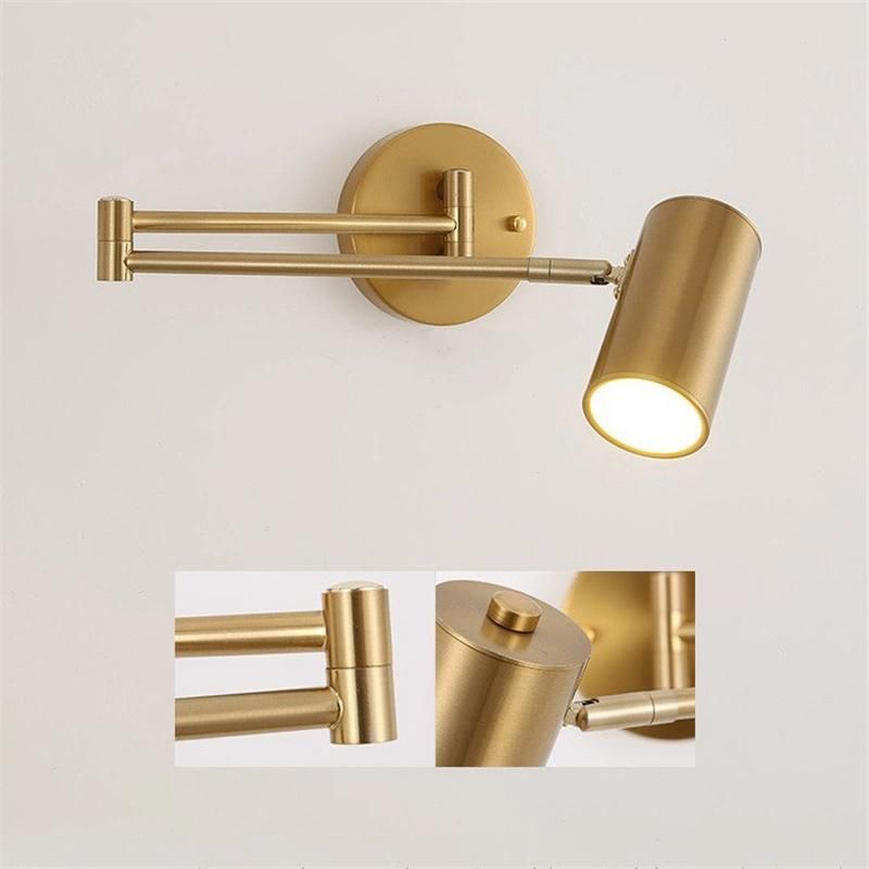 Nordic Simple Bedroom Bedside Wall Lamp Folding Telescopic Rocker Long Rod Wall Light Living Room Background Wall Decor LED Lamp