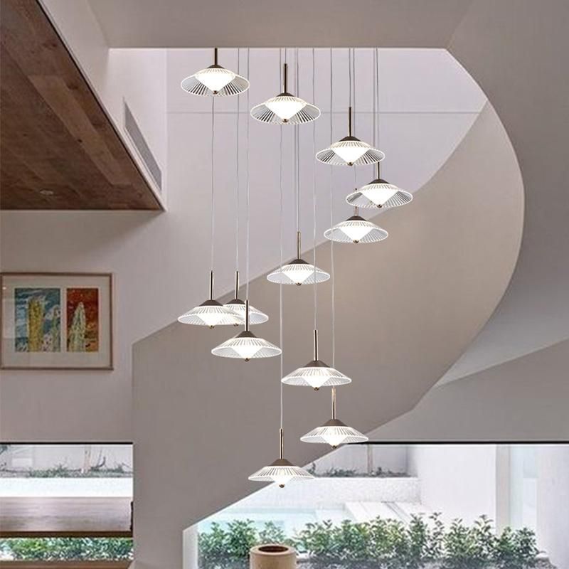 Staircase Long Crystal Chandelier Hotel Restaurant Bedroom Living Room Chandelier