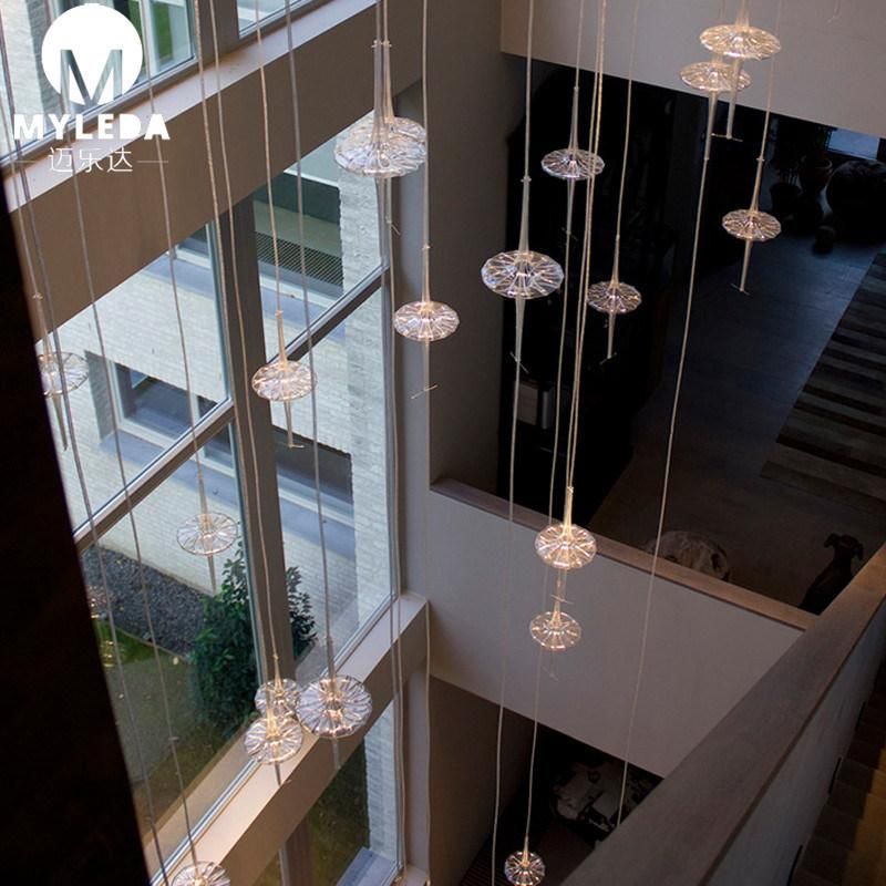 Hanging Suspension Glass Chandelier Lighting for Hotel Lobby