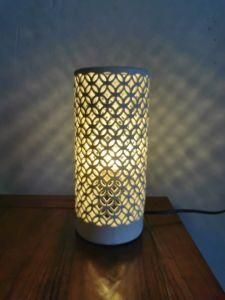 Modern Ingot Hollow Pattern Ceramic Larger Night Table Lamp