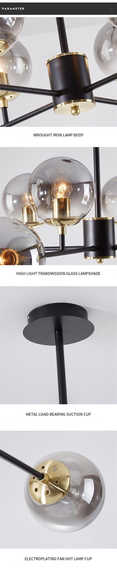 Nordic LED Chandelier for Living Room Dining Kitchen Gold Modern Ball Ceiling Hanging Lamp in The Hall Loft Home Light Fixture