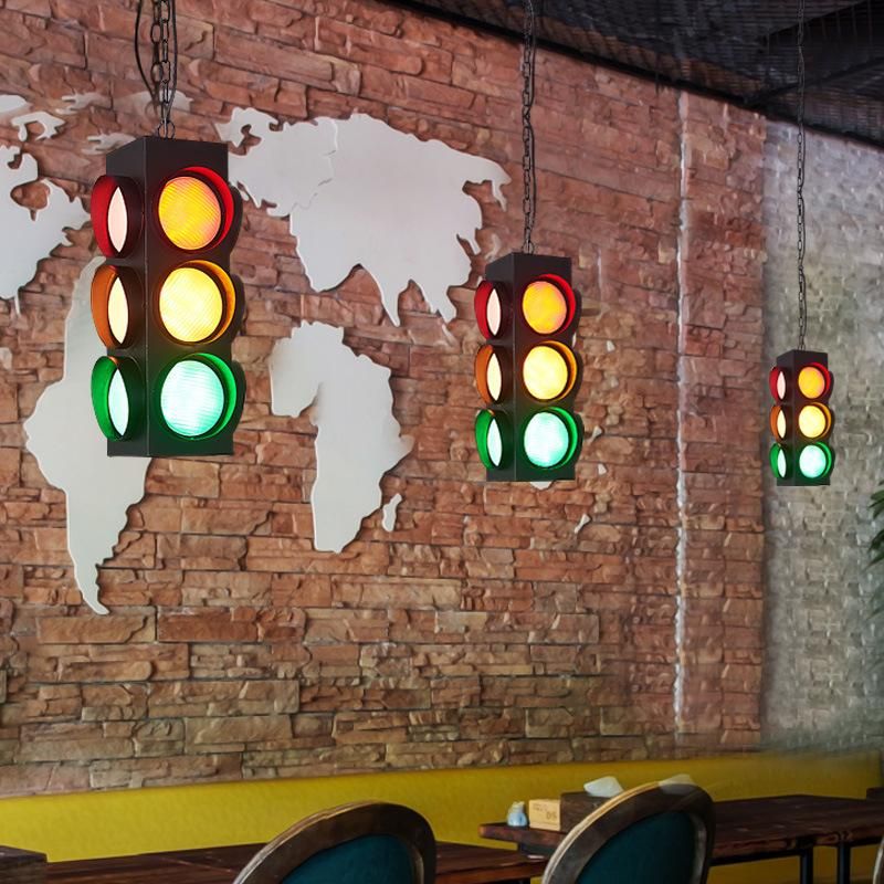 Black Pendant Lamp Painted Matte Traffic Lights Always on / Remote Cafe Shop Loft Pendant Lamp (WH-VP-88)
