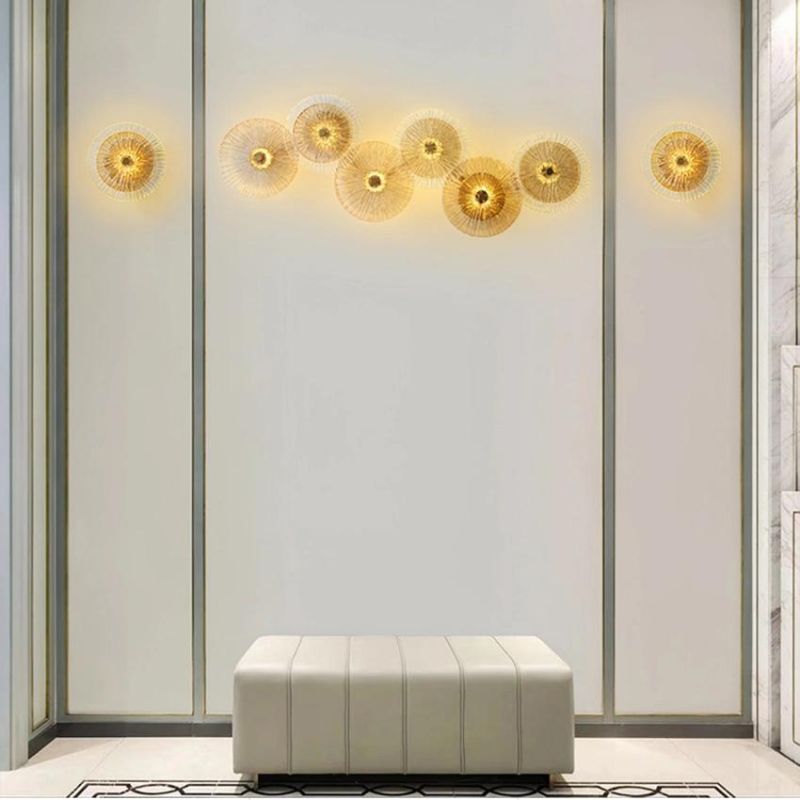 Modern Glass LED Wall Lamp Simple Lotus Leaf Shape Creative Lounge Light (WH-OR-38)