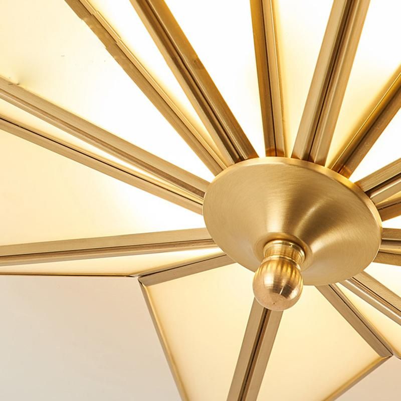 Copper Ceiling Light Bedroom Lamp American Simple Modern Creative Star Corridor Room Light