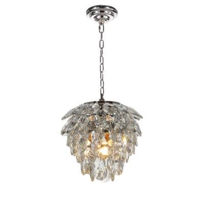 Factory Wholesale Modern Style Wrought Iron Frame Cute Elegant Small Crystal Pendant Lamp