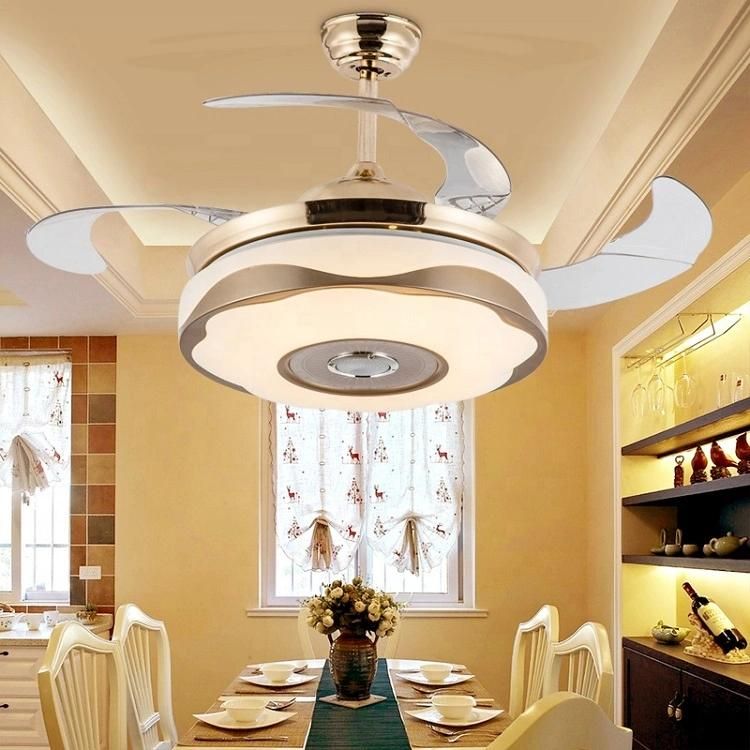 Items Energy Saving Bluetooth Ceiling Fan Light with Hidden Blades Luxury Inverter Ceiling Fan Decorative Ceiling Light