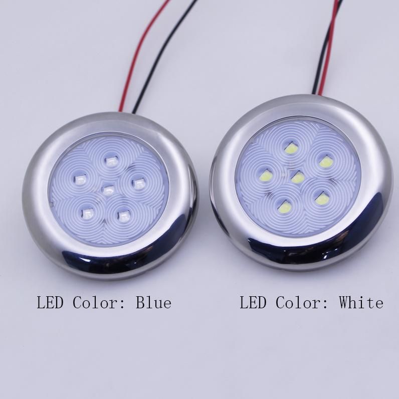 White Blue Stainless LED Puck Lights