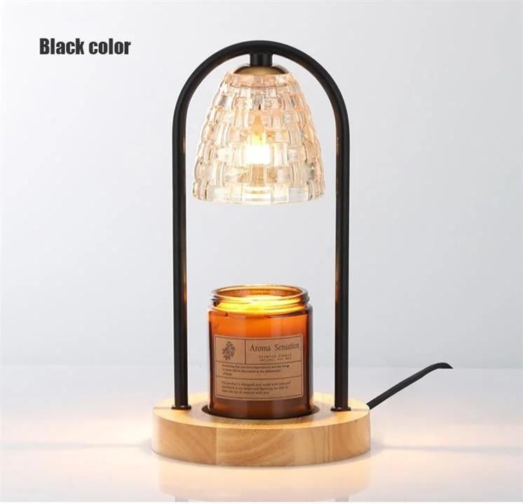 Modern Wooden Pedestal Glass Crystal Scent Electric Candle Essential Oil Warmer Aromatherapy Lamp Furnace Wax Heater Burner