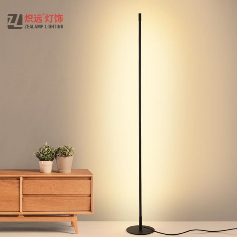 Alloy Room Vertical Black Aluminum Corner Lamp Standing LED Floor Lamp