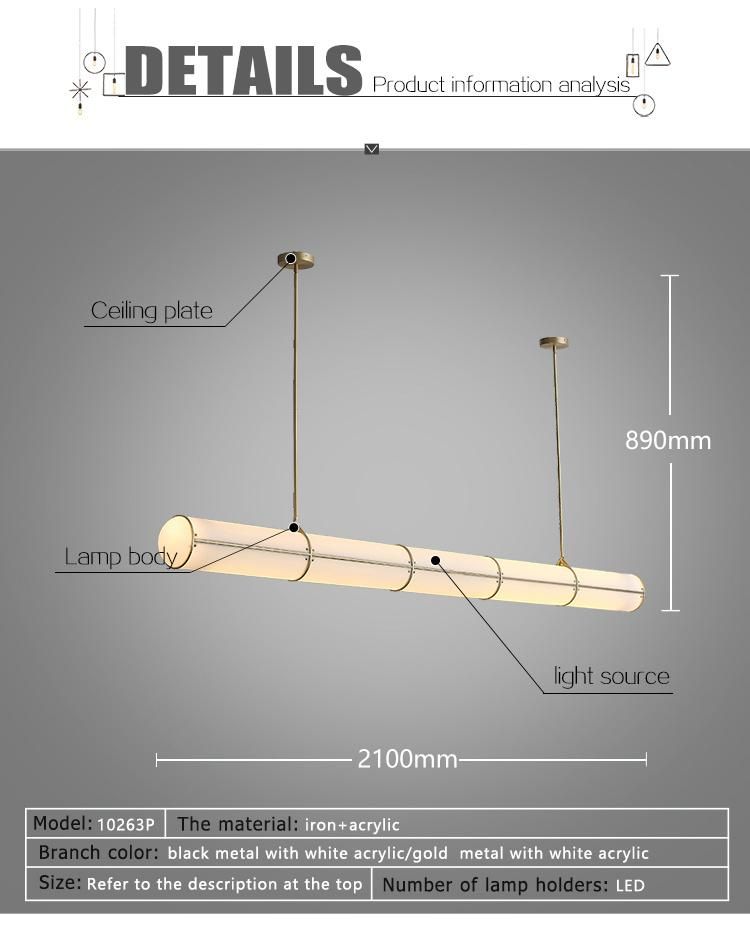 Modern Decorative Ceiling Hanging Single Iron Acrylic Pendant Light