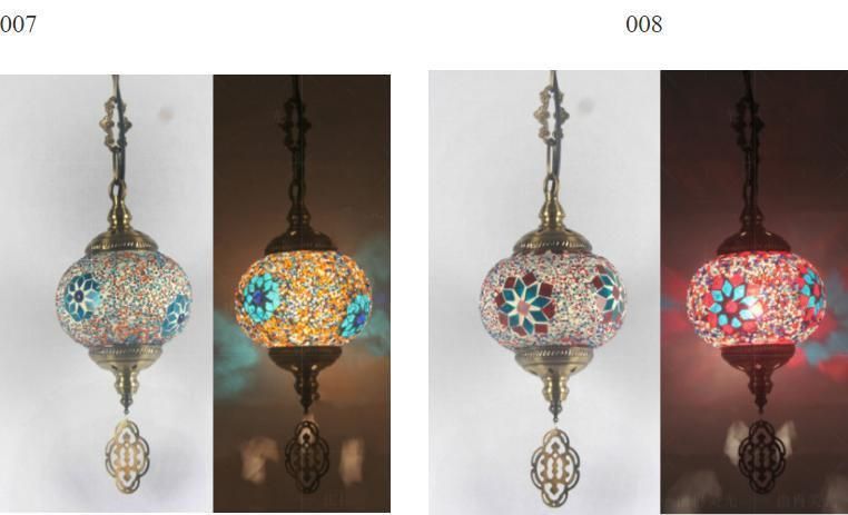 Hanging Glass Chandeliers Light Mosaic Glass Restaurant Lighting
