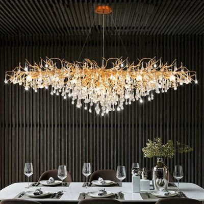 Dining Room Crystal Chandelier Villa Branch Hall Living Room Lamps