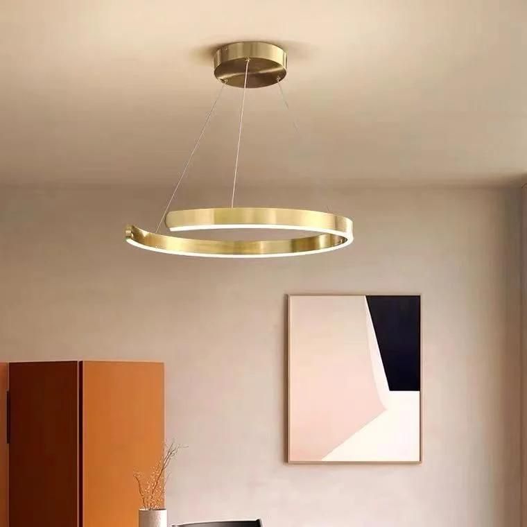 Modern Brass LED Round Pendant Lamp Chandelier