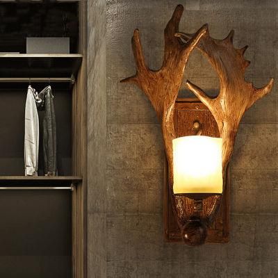 Vintage Wall Lamp Living Room Bedside Bedroom Art Wall Light Aisle Cafe Corridor Hotel Restaurant Antler Lamp (WH-VR-68)