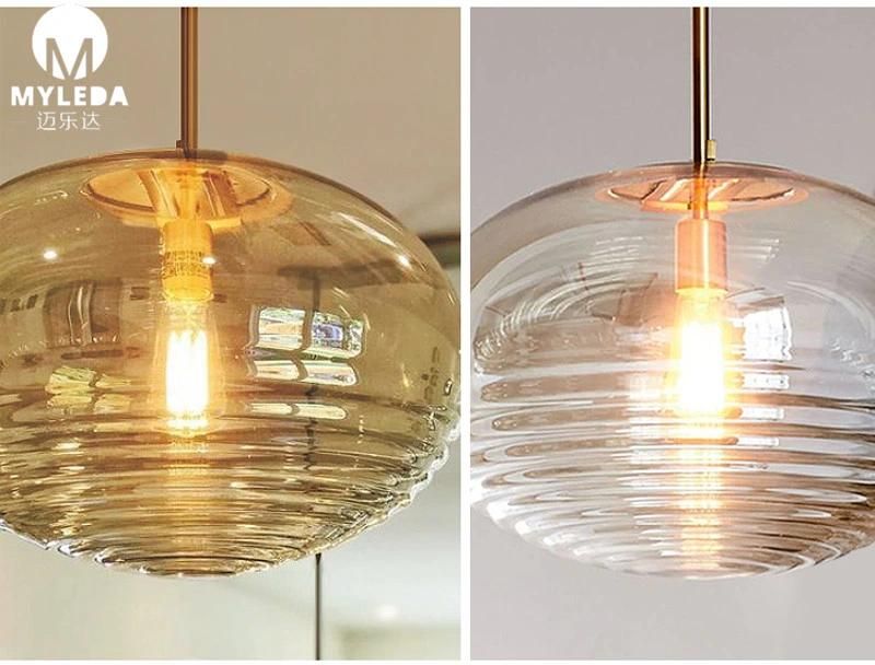 Modern Metal Pendant Lamp Glass LED Hotel Lamp