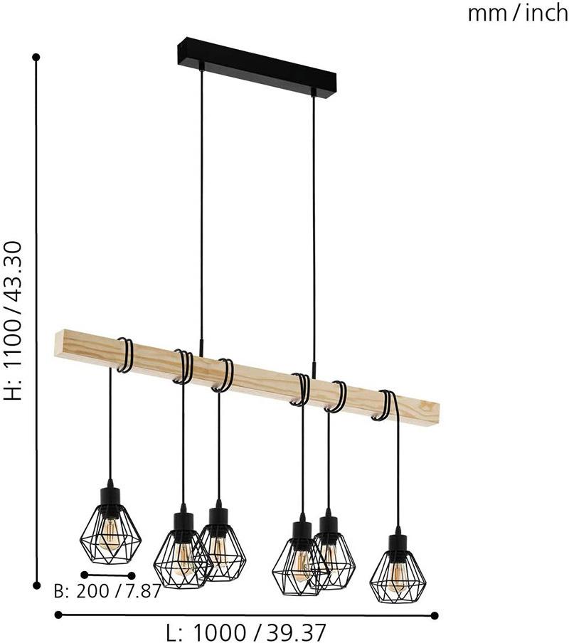 East Asian Wooden Frame Iron Lamp Indoor Living Room Dining Room Hanging Modern Chandelier