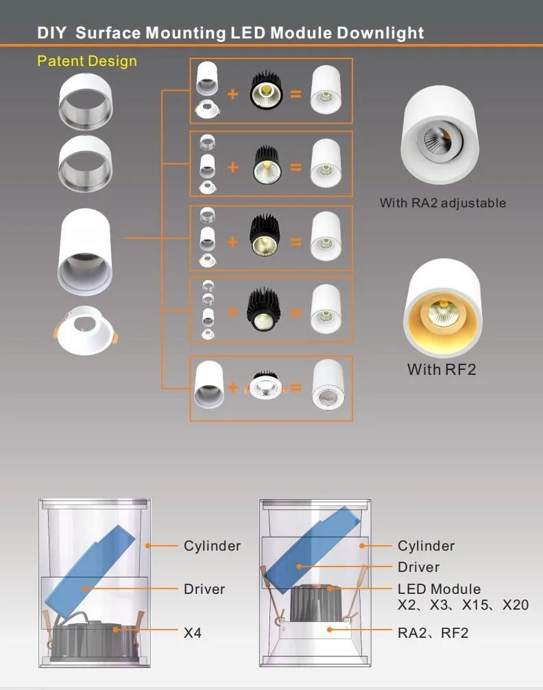 Aluminium Tiltable and Adjustable GU10 MR16 LED Downlight Ceiling Light Surface Mounted Downlight Smx2a