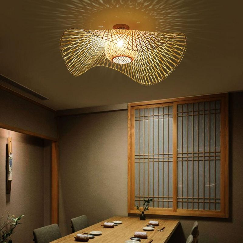 Tatami Style Rattan Ceiling Lights Shade Restaurant Ceiling Lamp (WH-WA-39)