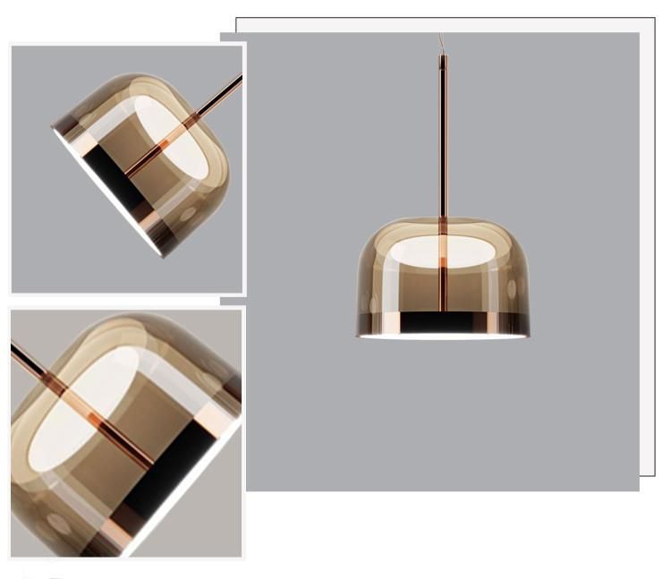 LED Amber Glass Modern Pendant Lamp