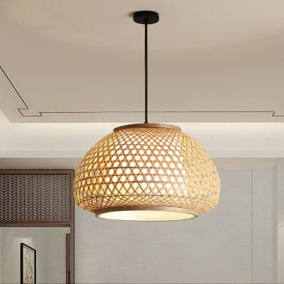 Hand-Woven Ceiling Hanging Lamps Vintage Chinese Style Bamboo Pendant Lights (WH-WP-53)