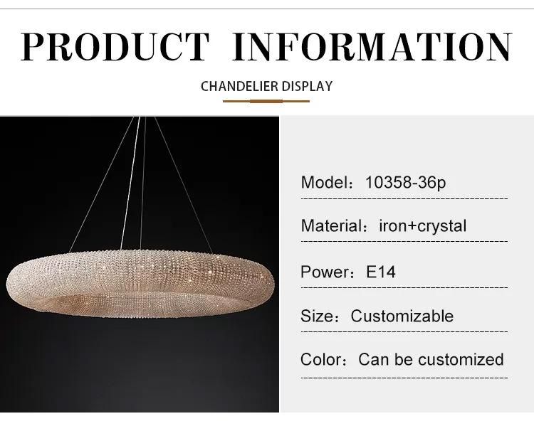 Contemporary Bestselling Hotel Decoration Luxury Modern Crystal Pendant Light