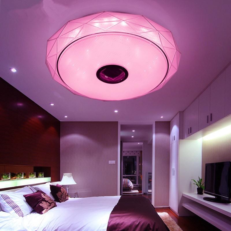 Modern Smart Remote Control and APP Music Ceiling Lights with Bluetooth Speaker & Colorful Modern Ceiling Lamp Wh-Ma-44