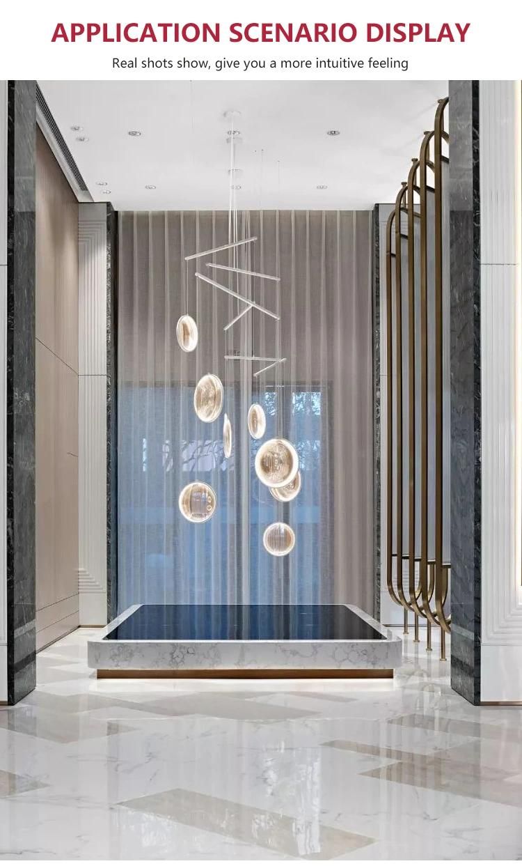 Professional Factory Banquet Hall Villa Department Large Luxury Glass LED Chandelier Lamp