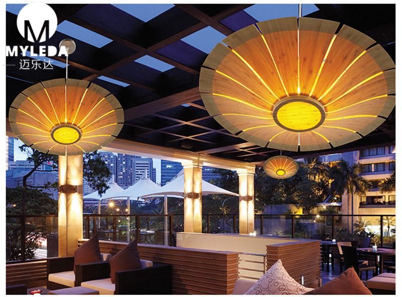 Restaurant Classical Wooden Design Lantern LED Pendant Light