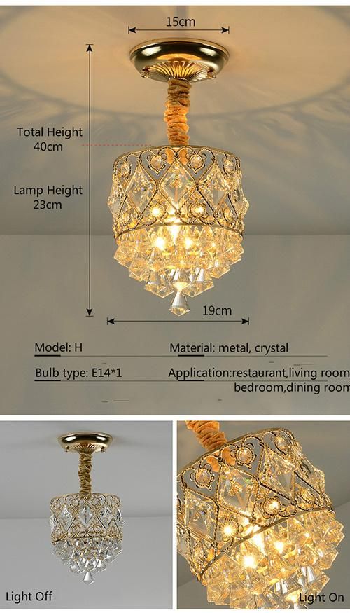 Crystal LED Ceiling Light AC90-260V for Aisle Corridor Decoration