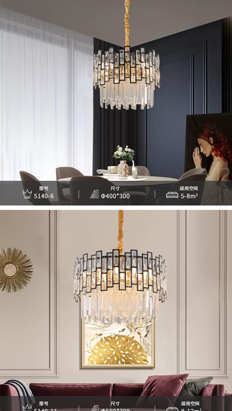 Art Luxury Style K9 Crystal LED Indoor Decoration Dining-Room Chandelier
