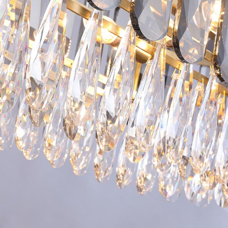 Crystal Restaurant Living Room Oval Pendant Lamp