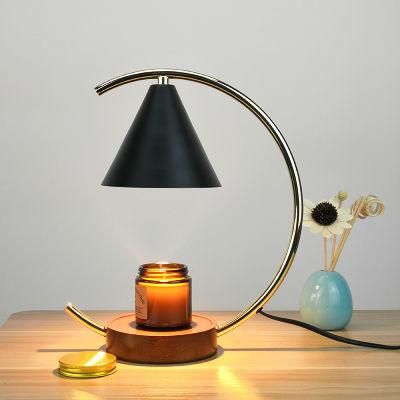 Fashion Dimming Korea Fragrance Candle Wax Melting Lamp Natural Wooden Base Candle Warmers Melting Wax Desk Lamps