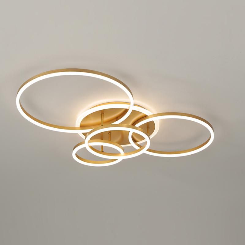 Polycyclic Design Golden Ceiling Lamp Living Room Lamp Hotel Lamp LED