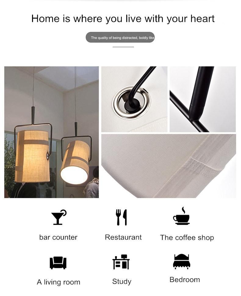 Nordic Black Cloth Fabric Pendant Light Lamp Bedroom Fabric Hanging Light White Cloth Pendant Light (WH-AP-184)