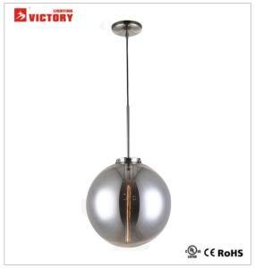 Indoor Modern Smoky Glass Single Chandelier Pendnat Light with Living Room