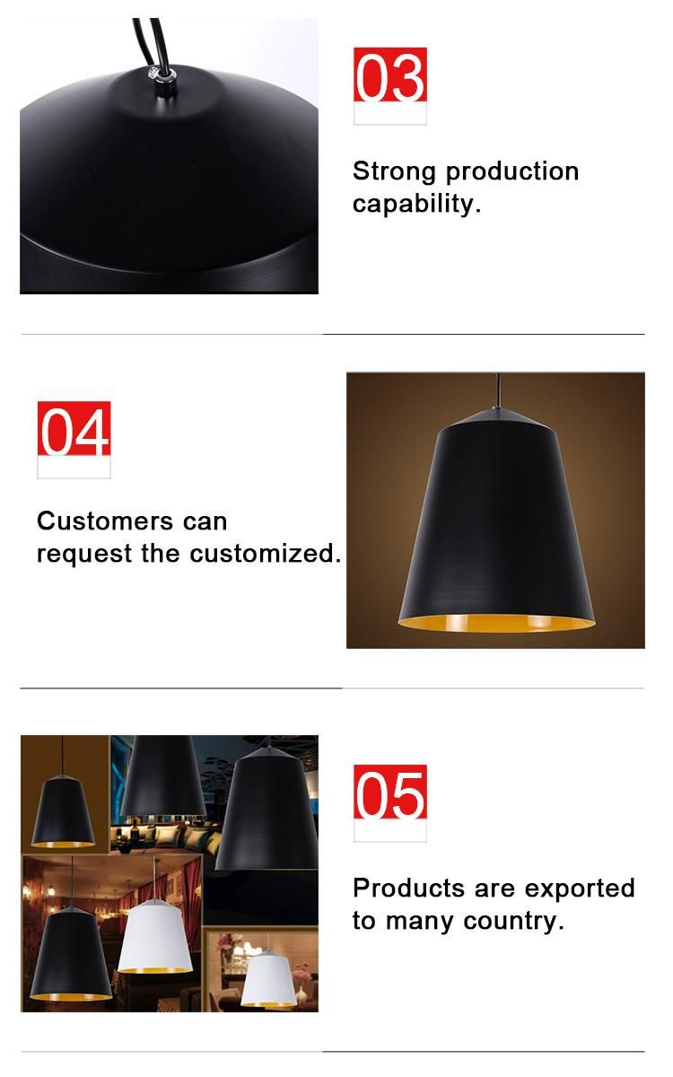 Simple White Black Modern Aluminum Decorative Dining Room Pendant Light